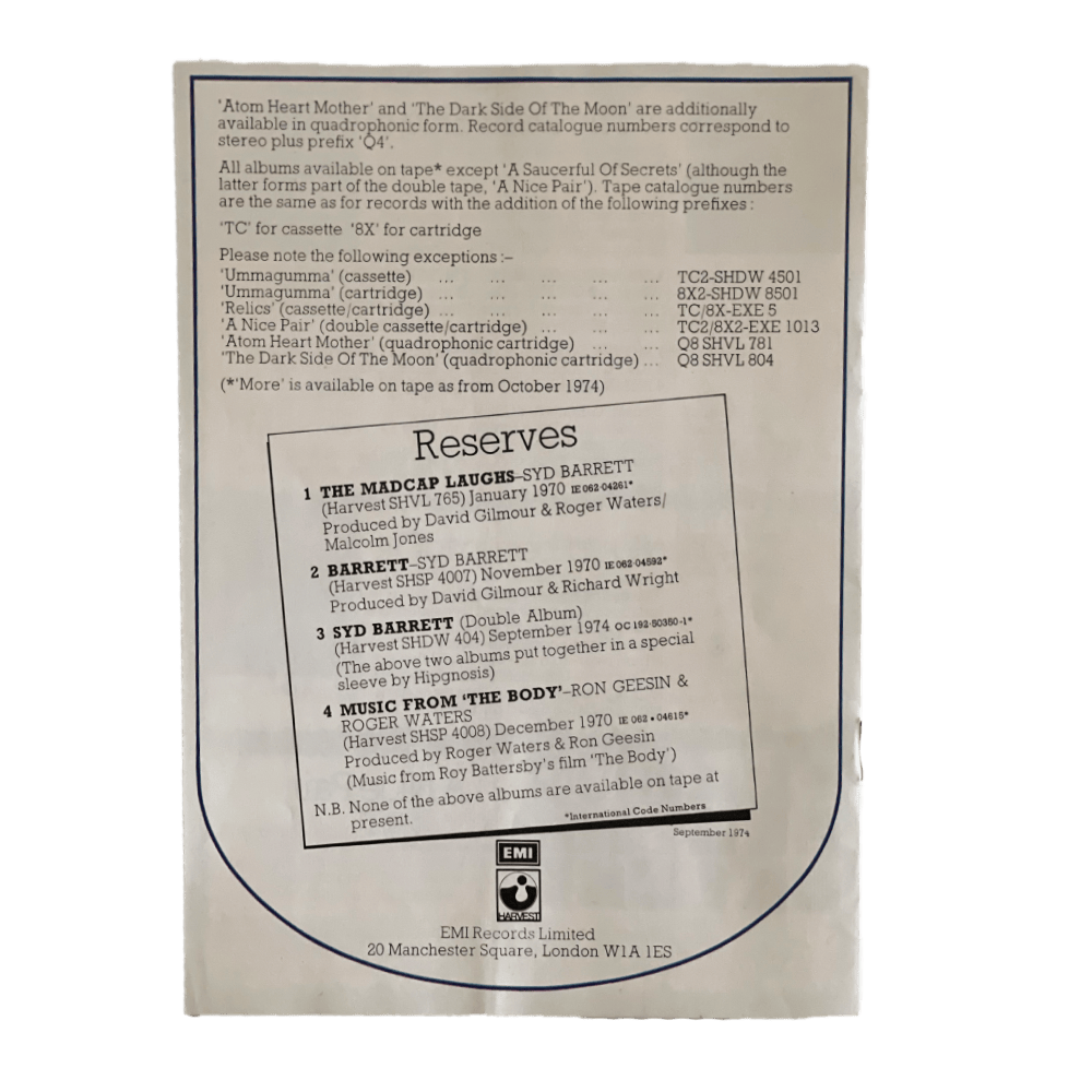 Pink Floyd -- The First X1 [Other Ephemera]