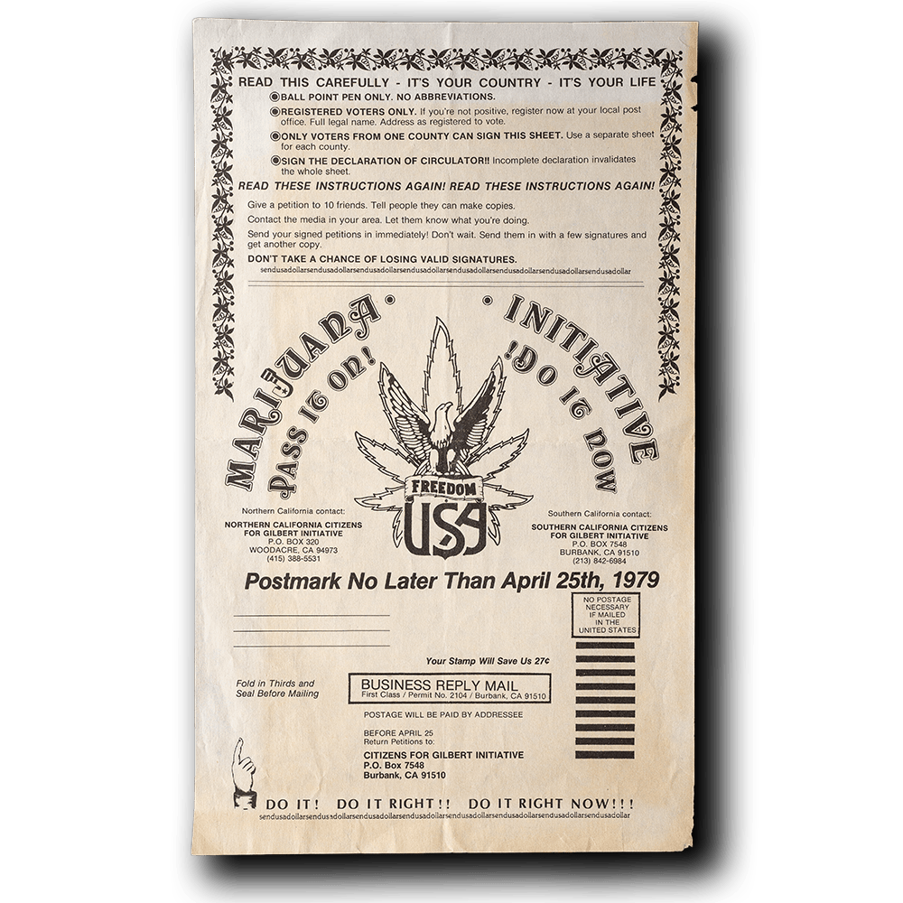 Gilbert Initiative -- 1979 Petition [Counterculture Ephemera]