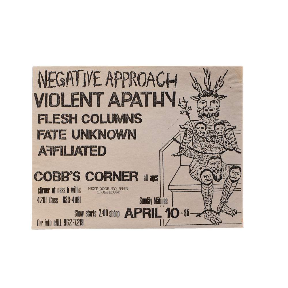 Negative Approach -- Cobb's Corner [Handbill]