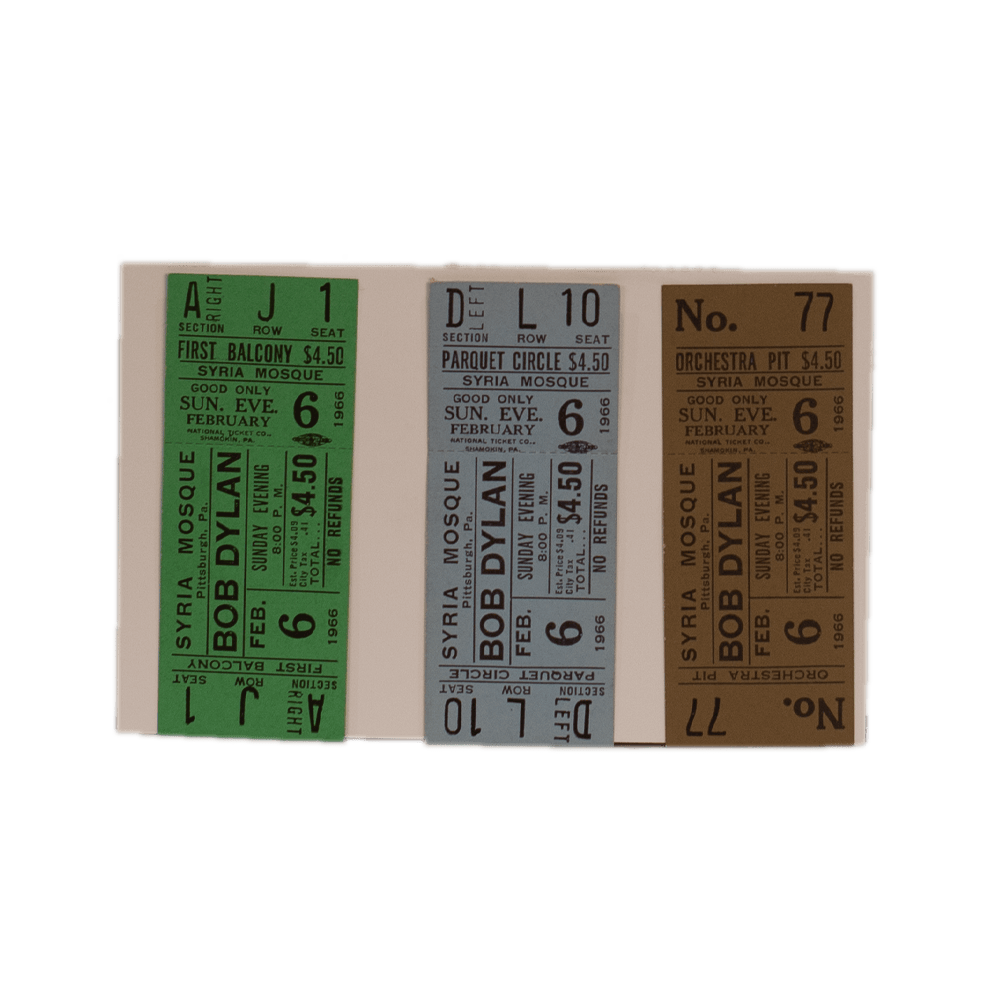 Dylan, Bob -- 1966 Syria Mosque Tickets [Miscellaneous Ephemera]
