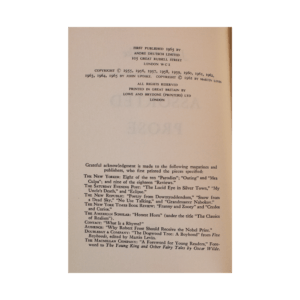 Updike, John -- Assorted Prose [Book]