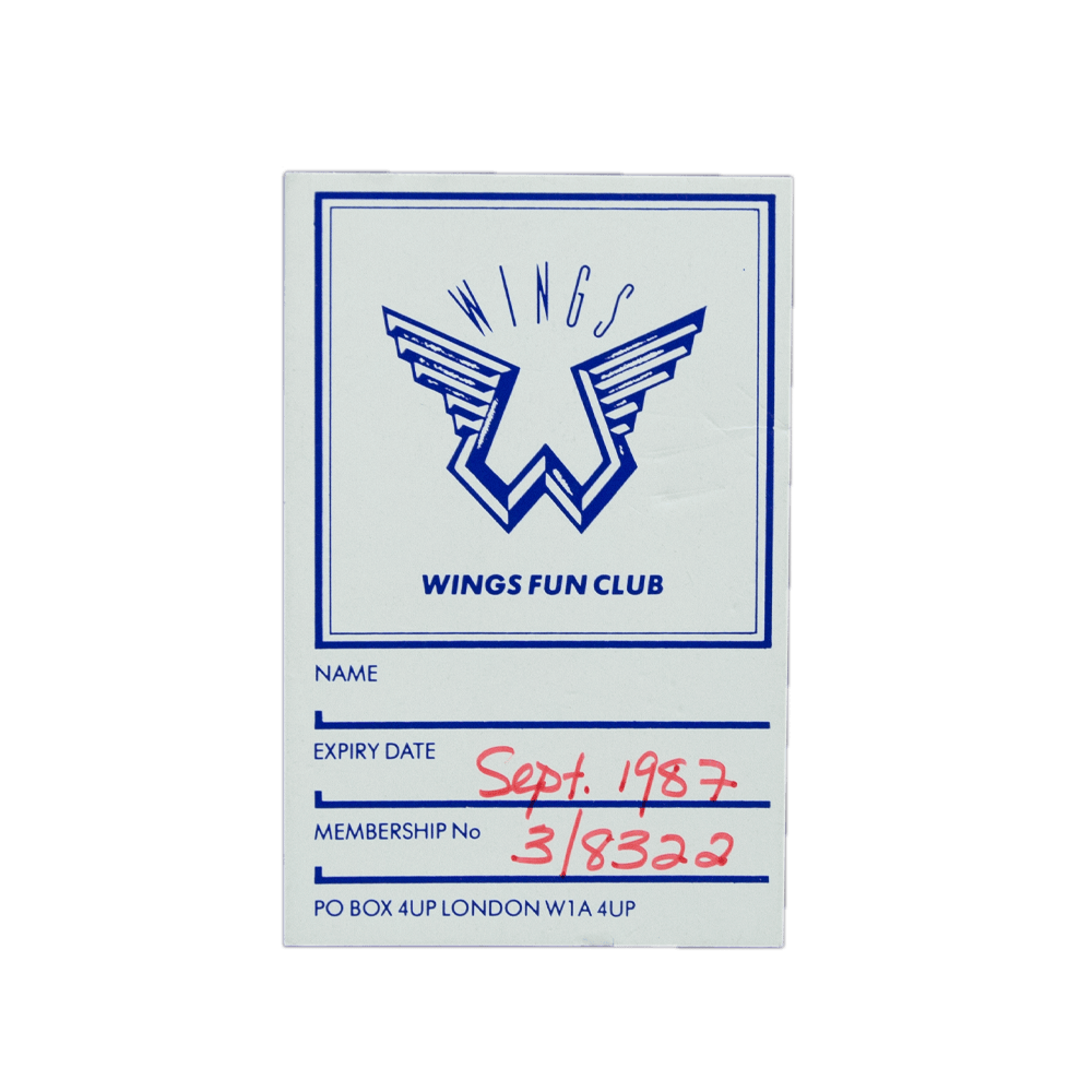 McCartney, Paul -- WIngs Fan Club Card [Miscellaneous Ephemera]