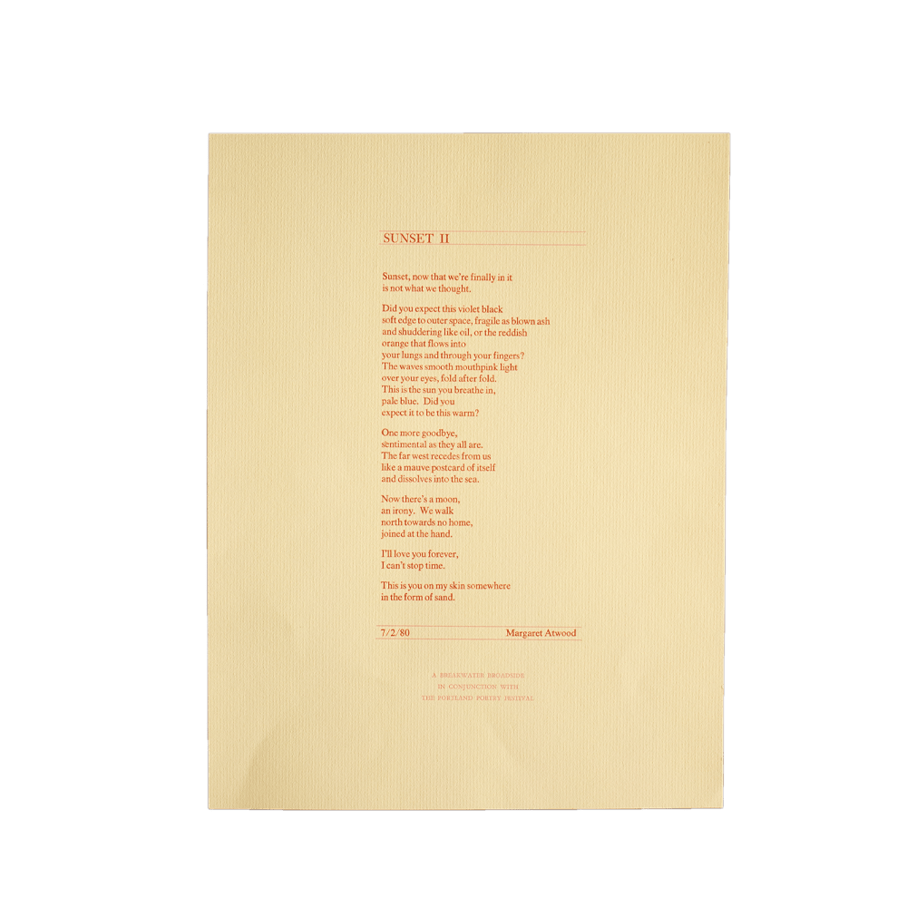 Atwood, Margaret -- Sunset [Miscellaneous Ephemera]