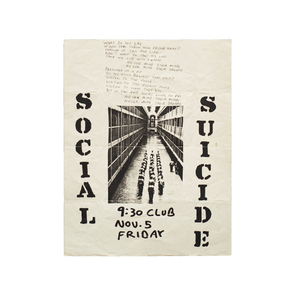 Social Suicide -- 9:30 Club [Handbill]