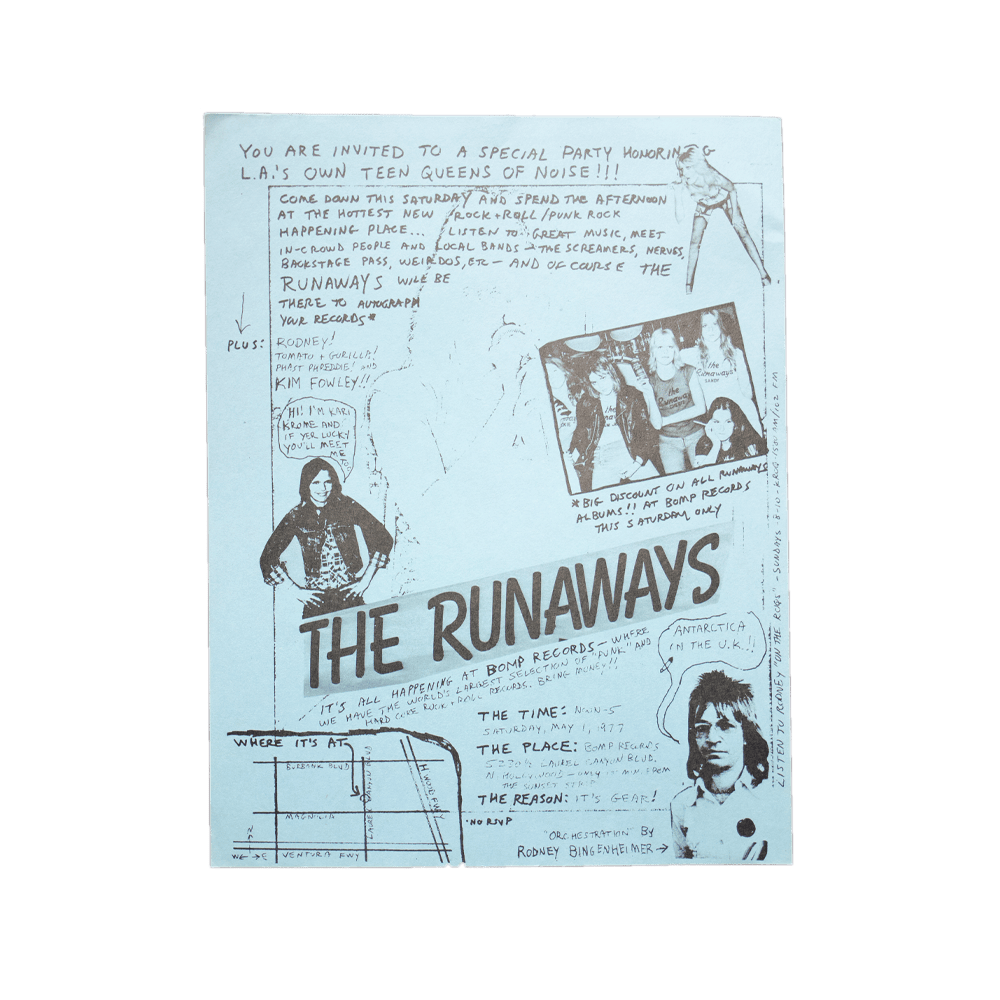 The Runaways -- Bomp Records [Handbill]