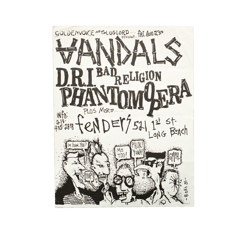 Vandals -- Fenders Ballroom [Handbill]