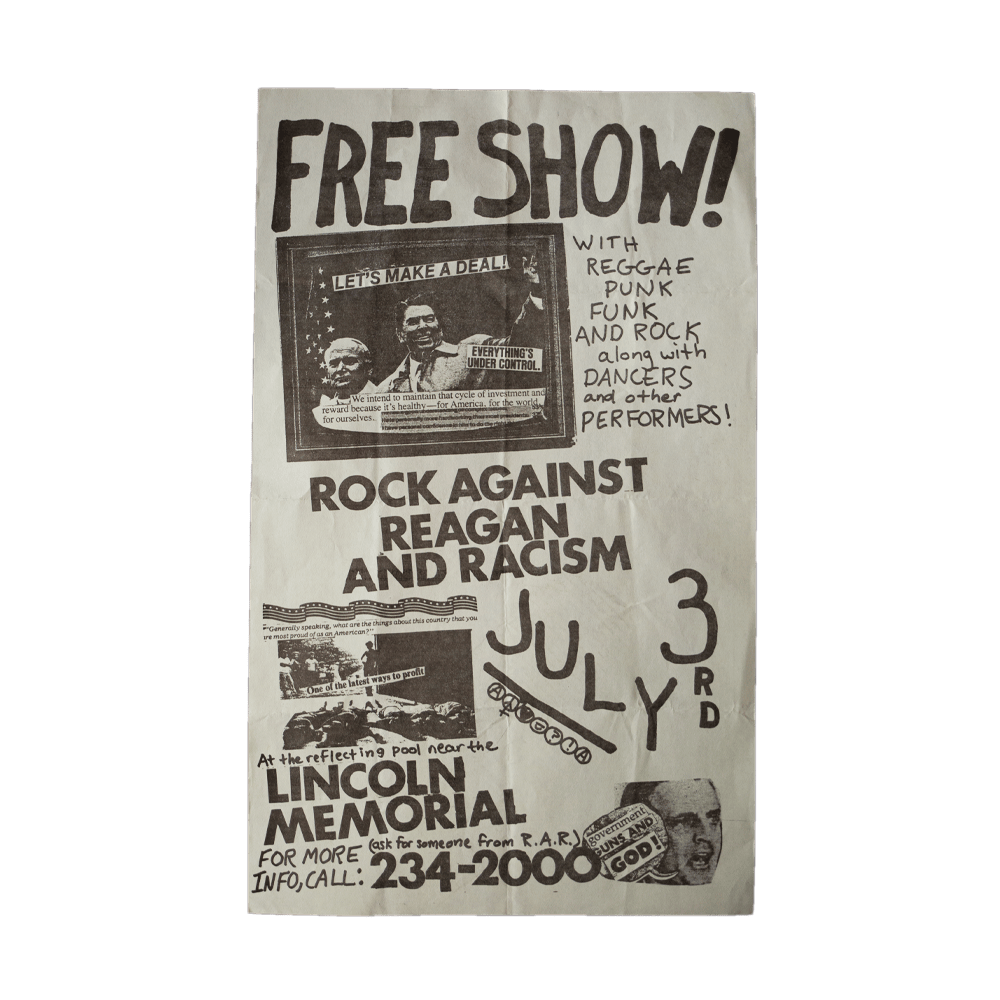 Rock Against Racism -- July 1982 [Handbill]