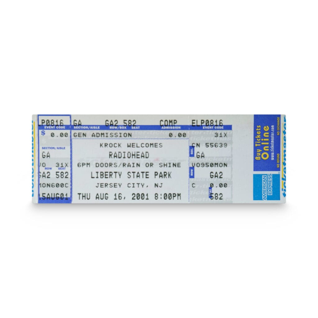 Radiohead -- 2001 [Ticket]